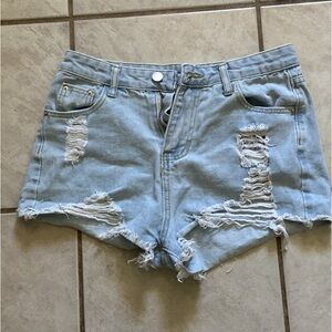 Light blue ripped jean shorts size small
